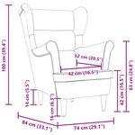 vidaXL Fauteuil taupe 74x84x100 cm tissu