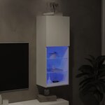 vidaXL Meuble TV avec lumières LED blanc 40 5x30x102 cm