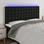 vidaXL Tête de lit à LED Noir 180x5x118/128 cm Similicuir