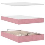 vidaXL Lit ottoman avec matelas et LED rose 120x190 cm velours