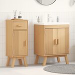 Ensemble de meubles de salle de bain 2 pièces en pin massif vidaXL