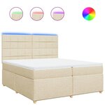 vidaXL Sommier à lattes de lit avec matelas Crème 200x200 cm Tissu