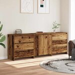 vidaXL Buffet 3 Pièces vieux bois bois d'ingénierie