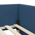 vidaXL Cadre de lit d'angle avec tête de lit Bleu 90 cm x 200 cm tissu