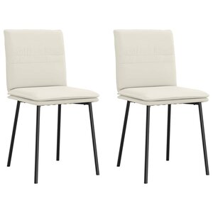 vidaXL Chaises à manger lot de 2 Crème Velours