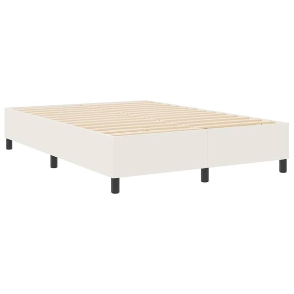 vidaXL Cadre de lit plateforme Crème 140 x 190 cm tissu