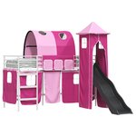 vidaXL Cadre de lit superposé pour enfants Blanc et rose 90 x 190 cm