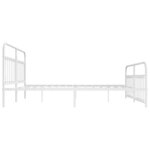 vidaXL Cadre de lit métal avec tête de lit/pied de lit blanc 193x203cm