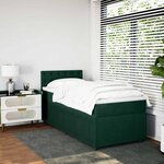 vidaXL Sommier à lattes de lit avec matelas Vert foncé 90x190 cm