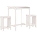 vidaXL Ensemble de bar de jardin 3 Pièces blanc bois de pin massif