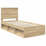 vidaXL Cadre de lit Chêne Sonoma 75 x 190 cm Bois de pin massif