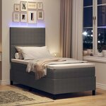 vidaXL Lit à ressort LED Gris clair et blanc 80 x 200 cm