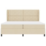 vidaXL Lit box spring avec matelas - Crème - 200 x 200 cm  tissu