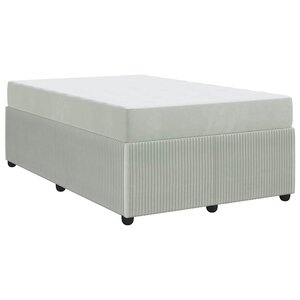 vidaXL Cadre de lit avec matelas Gris clair 120 x 190 cm Velours