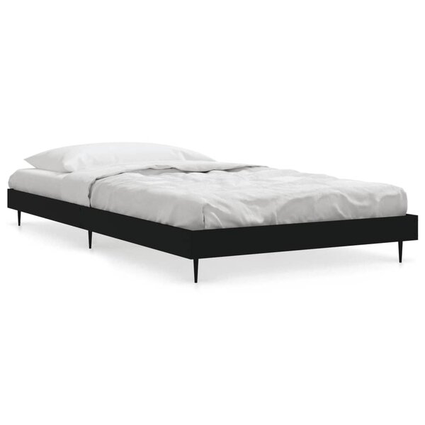 vidaXL Cadre de lit sans matelas noir 90x200 cm bois d'ingénierie