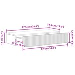 vidaXL Table d'appoint murale Bois ancien 87 5 x 34 5 x 17 cm