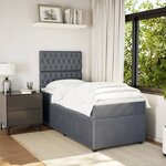 vidaXL Sommier à lattes de lit et matelas Gris foncé 90x200 cm Velours