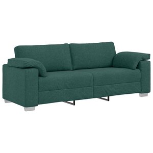 vidaXL Canapé avec coussin Vert foncé 219 x 77 x 82 cm tissu