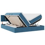 vidaXL Lit de rangement LED avec matelas Bleu foncé 200 x 200 cm