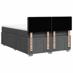vidaXL Sommier à lattes de lit avec matelas Gris foncé 140x190cm Tissu