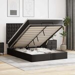 VidaXL Cadre de lit ottoman avec matelas noir 140x190 cm similicuir