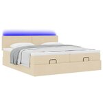 VidaXL Cadre de lit ottoman avec matelas crème 200x200cm tissu