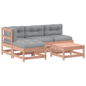 vidaXL Salon de jardin 5 Pièces avec coussins bois massif douglas