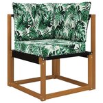 vidaXL Coussin de canapé d'extérieur 3 Pièces Motif feuille Polyester
