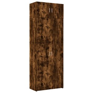 vidaXL Armoire de rangement chêne fumé 80x42 5x225cm bois d'ingénierie