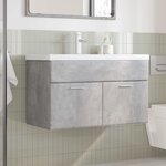vidaXL Armoire lavabo de salle de bain avec bassin intégré gris béton