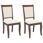vidaXL Chaises à manger coussins 2 Pièces marron bois massif caoutchouc