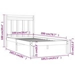 vidaXL Cadre de lit Bois massif 100x200 cm