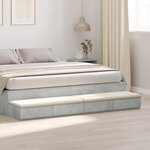 vidaXL Tiroirs de lit avec tiroir Gris béton 180 x 36.5 x 16.5 cm