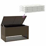 vidaXL Coffre à coussins d'extérieur marron 100x55x55 5 cm polyrotin