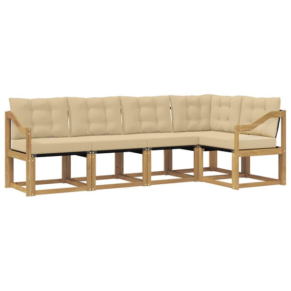 vidaXL Ensemble de canapés d'extérieur 5 pc Blanc et Beige