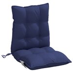 vidaXL Coussins de chaise à dossier bas lot de 2 bleu marine