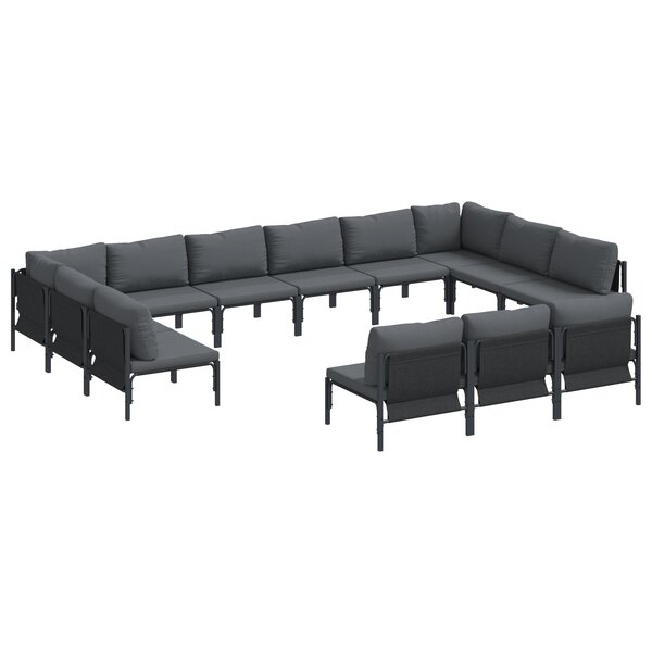 vidaXL Ensemble de canapé de jardin 13 Pièces Anthracite Acier