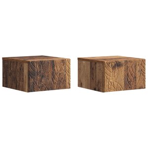 vidaXL Table d'appoint murale 2 pc Bois ancien 34 5 x 33 x 20 cm