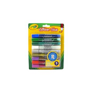 CRAYOLA  Colle Pailletée (9 Couleurs Assorties) Carte Blister