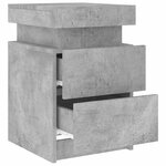vidaXL Tables de chevet avec lumières LED 2 Pièces gris béton 35x39x55 cm