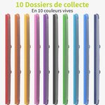 ACROPAQ 10x Chemises à Élastiques à 3 Rabats A4- Jusqu'à 200 pages  Dos 2 5 cm- 10 chemise cartonnee avec rabats et elastique