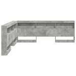 vidaXL Tête de lit de rangement Gris béton 200 cm Bois d'ingénierie