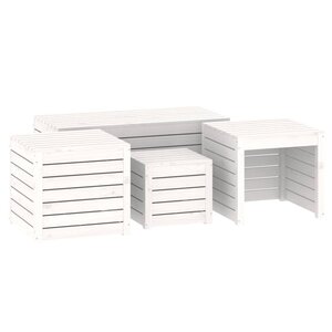 vidaXL Ensemble de boîtes de jardin 4 Pièces blanc bois de pin massif