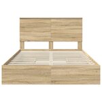 vidaXL Lit de Rangement Chêne Sonoma 140 x 200 cm Bois d'ingénierie
