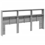 vidaXL Armoire tête de lit avec LED sonoma gris 220x17x102 cm