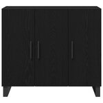 Buffet vidaXL avec 3 portes en chêne noir 90x34x80 cm en bois d'ingénierie