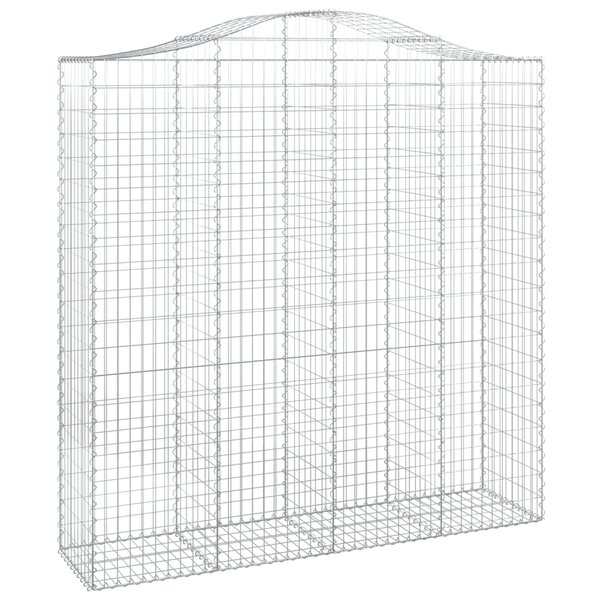 vidaXL Panier de gabions arqué 200x50x200/220 cm Fer galvanisé