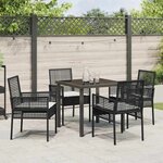 vidaXL Ensemble de salle à manger pour jardin 5 Pièces Noir Poly rotin