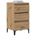 vidaXL Cabinet de chevet avec tiroir Chêne artisanal 45 x 35 x 44 cm