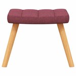 vidaXL Chaise de relaxation avec tabouret Rouge bordeaux Tissu
